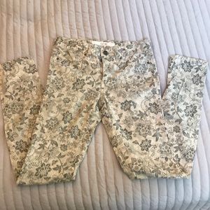 Flower Printed Skinny Jeans